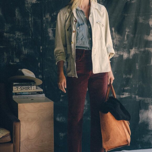 imogene + willie Amelia Corduroy Pant Burgundy 26 - Picture 1 of 6